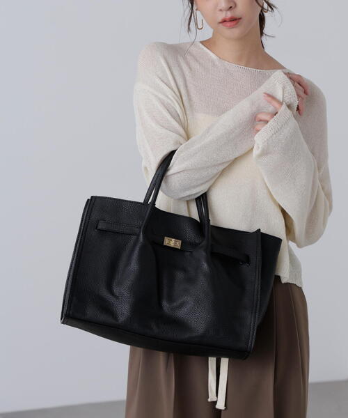 FREE'S MART(フリーズマート)の「◆シュリンクトートバッグ(トートバッグ・レディース・グレー/ブラック/ベージュ・フリ-)」の2枚目の写真