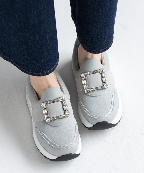 JELLY BEANS（ジェリービーンズ）の「スクエアビジュースリッポンスニーカー(211-55350)JELLY BEANS(ジェリービーンズ)（スニーカー・レディース・ブラック/グレー・LL/L/M/S）」の14枚目の写真