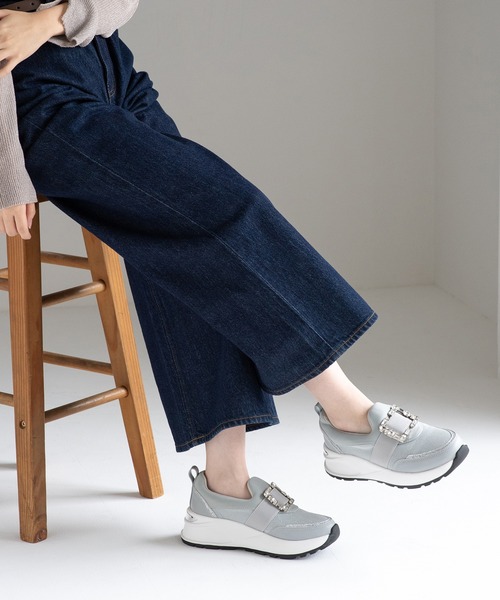 JELLY BEANS（ジェリービーンズ）の「スクエアビジュースリッポンスニーカー(211-55350)JELLY BEANS(ジェリービーンズ)（スニーカー・レディース・ブラック/グレー・LL/L/M/S）」の12枚目の写真