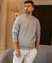 1PIU1UGUALE3  RELAX （ウノピゥウノウグァーレトレ リラックス）の「1PIU1UGUALE3 RELAX(ウノピゥウノウグァーレトレ リラックス)ラインストーン ブランドロゴ クルーネックプルオーバー 長袖スウェットシャツ（スウェット）」