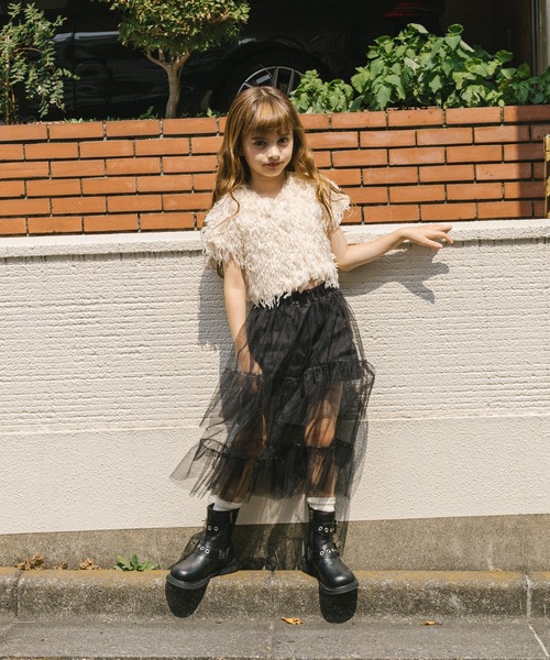 URBAN CHERRY（アーバンチェリー）の「シアーフリルスカートドッキングショートパンツ（その他パンツ・キッズ・アイボリー/ブラック・110cm/120cm/130cm/140cm/150cm）」の18枚目の写真