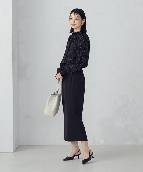 COMME CA ISM（コムサイズム）の「シャーリングブラウス（シャツ/ブラウス・レディース・ホワイト×ブラック/ネイビー/アイボリー/ブラック×ホワイト・LARGE/MEDIUM）」の22枚目の写真