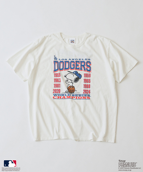 Vintage PEANUTS（ビンテージピーナッツ）の「PEANUTS 別注 MLB ベースボール プリントTシャツ（Tシャツ/カットソー・メンズ・ブラック系その他/ボルドー/ホワイト系その他/ホワイト/ライトグレー/ブラック・LARGE/MEDIUM）」の3枚目の写真