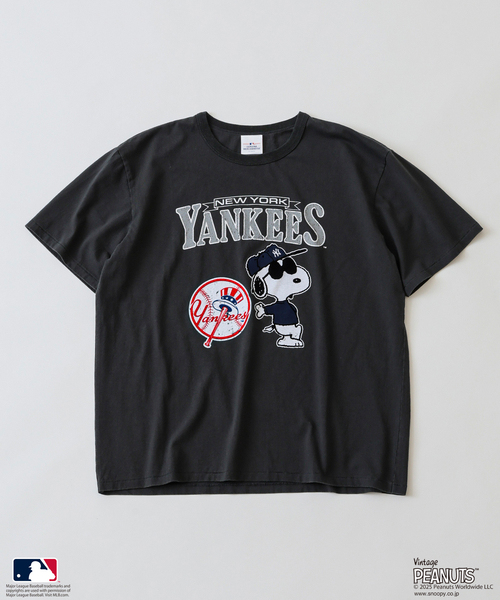 Vintage PEANUTS（ビンテージピーナッツ）の「PEANUTS 別注 MLB ベースボール プリントTシャツ（Tシャツ/カットソー・メンズ・ブラック系その他/ボルドー/ホワイト系その他/ホワイト/ライトグレー/ブラック・LARGE/MEDIUM）」の5枚目の写真