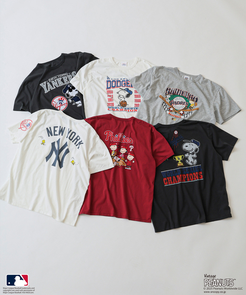 Vintage PEANUTS（ビンテージピーナッツ）の「PEANUTS 別注 MLB ベースボール プリントTシャツ（Tシャツ/カットソー・メンズ・ブラック系その他/ボルドー/ホワイト系その他/ホワイト/ライトグレー/ブラック・LARGE/MEDIUM）」の7枚目の写真