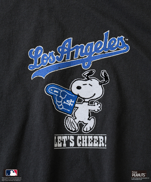 Vintage PEANUTS（ビンテージピーナッツ）の「PEANUTS 別注 MLB ベースボール プリントTシャツ（Tシャツ/カットソー・メンズ・ブラック系その他/ボルドー/ホワイト系その他/ホワイト/ライトグレー/ブラック・LARGE/MEDIUM）」の9枚目の写真