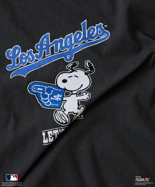 Vintage PEANUTS（ビンテージピーナッツ）の「PEANUTS 別注 MLB ベースボール プリントTシャツ（Tシャツ/カットソー・メンズ・ブラック系その他/ボルドー/ホワイト系その他/ホワイト/ライトグレー/ブラック・LARGE/MEDIUM）」の10枚目の写真