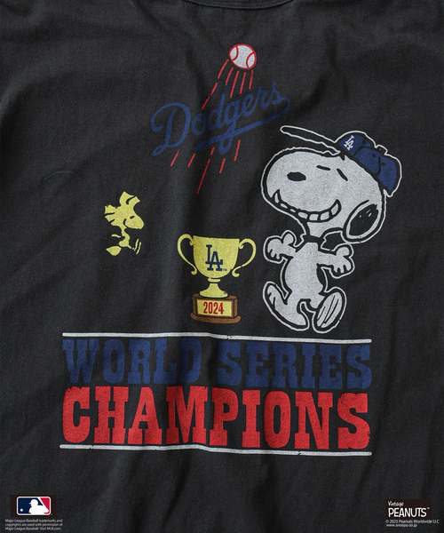 Vintage PEANUTS（ビンテージピーナッツ）の「PEANUTS 別注 MLB ベースボール プリントTシャツ（Tシャツ/カットソー・メンズ・ブラック系その他/ボルドー/ホワイト系その他/ホワイト/ライトグレー/ブラック・LARGE/MEDIUM）」の12枚目の写真