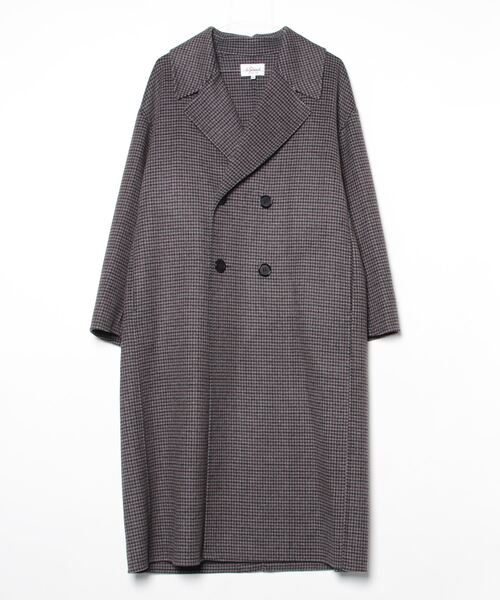 LE GLAZIK（ルグラジック）の「LE GLAZIK/ル グラジック　ウール ダブルブレストコート　LAMBS WOOL DOUBLE BREASTED COAT　LG-A0451 LWW（チェスターコート・レディース・チェック/チャコールグレー・36）」の2枚目の写真