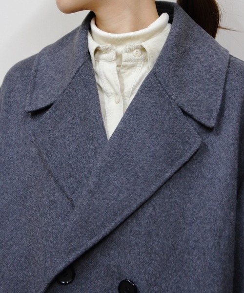 LE GLAZIK/ル グラジック ウール ダブルブレストコート LAMBS WOOL
