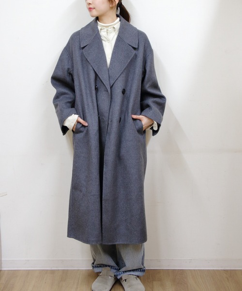 LE GLAZIK/ル グラジック ウール ダブルブレストコート LAMBS WOOL