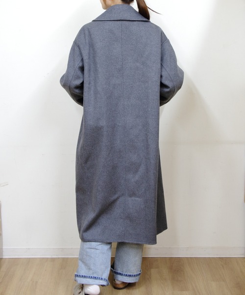 LE GLAZIK（ルグラジック）の「LE GLAZIK/ル グラジック　ウール ダブルブレストコート　LAMBS WOOL DOUBLE BREASTED COAT　LG-A0451 LWW（チェスターコート・レディース・チェック/チャコールグレー・36）」の9枚目の写真