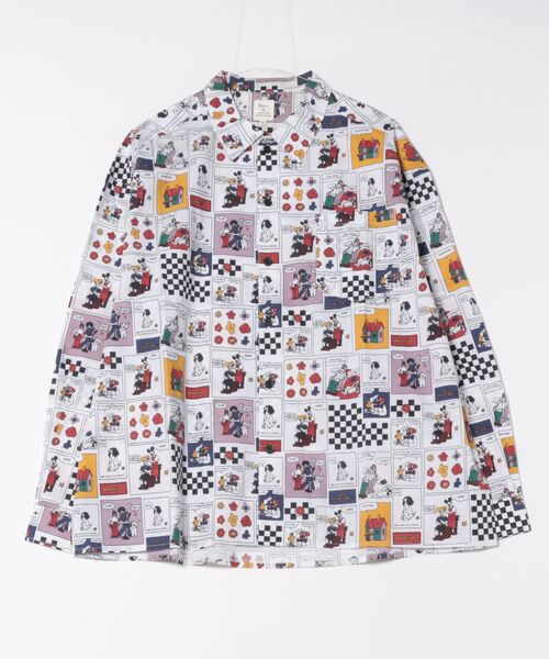 Revo.（レボ）の「Revo. アメコミパターン 総柄 レギュラーカラーシャツ 長袖（シャツ/ブラウス・メンズ・ホワイト系1/ホワイト系・2/1）」の6枚目の写真