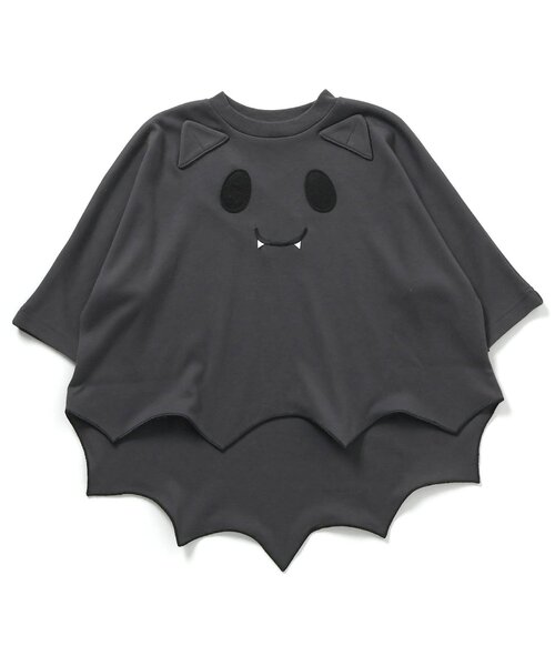 BIT'Z(ビッツ)の「こうもり&おばけハロウィントップス(Tシャツ/カットソー・キッズ・チャコール/アイボリー・90/110/130)」の3枚目の写真