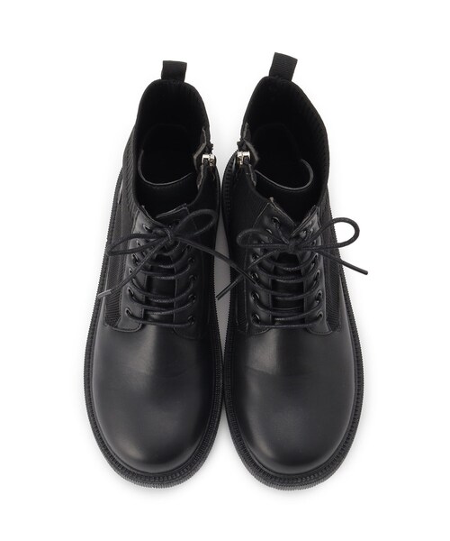 SHOO・LA・RUE（シューラルー）の「ニットレースアップブーツ（ブーツ・レディース・ブラウン系その他/ブラック・35/45）」の7枚目の写真