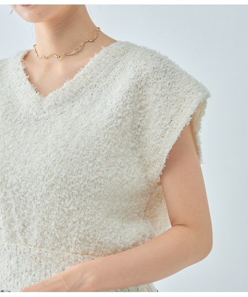 PEACH JOHN（ピーチジョン）の「フェザーニットトップス（カーディガン/ボレロ・レディース・アイボリー/グレー/ピンク・ONE SIZE）」の13枚目の写真