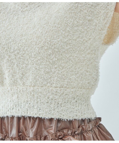 PEACH JOHN（ピーチジョン）の「フェザーニットトップス（カーディガン/ボレロ・レディース・アイボリー/グレー/ピンク・ONE SIZE）」の14枚目の写真