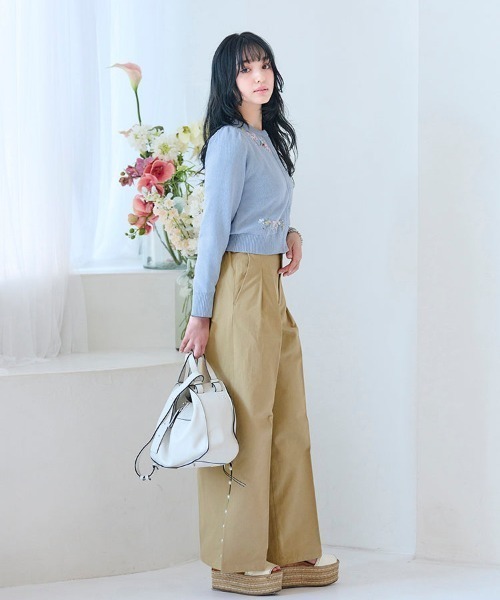 Chesty(チェスティー)の「Bellona パールコットンパンツ(その他パンツ・レディース・ブラック/ベージュ・0/1)」の11枚目の写真