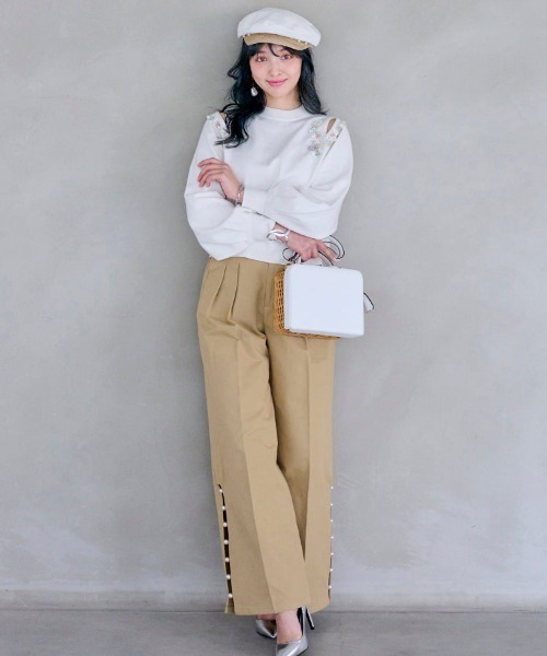 Chesty(チェスティー)の「Bellona パールコットンパンツ(その他パンツ・レディース・ブラック/ベージュ・0/1)」の13枚目の写真