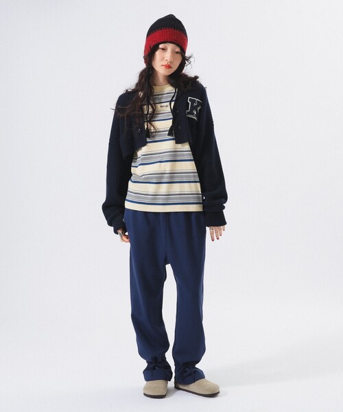 BEAMS BOY(ビームスボーイ)の「【1/15再値下げ】ショート レタード カーディガン(カーディガン/ボレロ・レディース・ホワイト系その他7/ネイビー・ONE SIZE)」の18枚目の写真