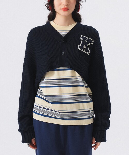 BEAMS BOY(ビームスボーイ)の「【1/15再値下げ】ショート レタード カーディガン(カーディガン/ボレロ・レディース・ホワイト系その他7/ネイビー・ONE SIZE)」の22枚目の写真