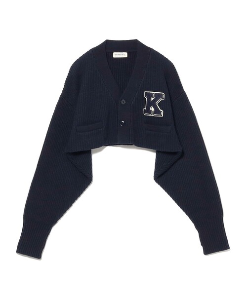 BEAMS BOY(ビームスボーイ)の「【1/15再値下げ】ショート レタード カーディガン(カーディガン/ボレロ・レディース・ホワイト系その他7/ネイビー・ONE SIZE)」の5枚目の写真