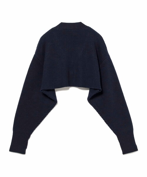 BEAMS BOY(ビームスボーイ)の「【1/15再値下げ】ショート レタード カーディガン(カーディガン/ボレロ・レディース・ホワイト系その他7/ネイビー・ONE SIZE)」の9枚目の写真