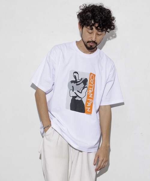 cotton pan（コットンパン）の「COTTON PAN/コットンパン レントン フロントプリントTシャツ / CP25SS-FH005（Tシャツ/カットソー・メンズ・ブラック/ホワイト・M/L）」の4枚目の写真