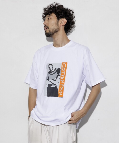 cotton pan（コットンパン）の「COTTON PAN/コットンパン レントン フロントプリントTシャツ / CP25SS-FH005（Tシャツ/カットソー・メンズ・ブラック/ホワイト・M/L）」の9枚目の写真