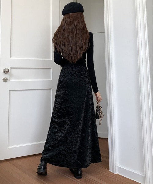 shoppinggo（ショッピングゴー）の「ロングスカート マキシ丈  Aラインスカート ペンシルスカート オールシーズン（スカート・レディース・ブラック/ブラウン/ベージュ・M）」の7枚目の写真
