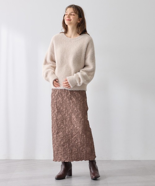 Rosemadame(ローズマダム)の「ふくれシャーリングスカート(マタニティ~産後)妊婦服 産前・産後対応(マタニティウェア/グッズ・レディース・ベージュ/モカ/ブラック・M/L/LL)」の12枚目の写真