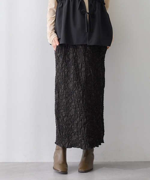 Rosemadame(ローズマダム)の「ふくれシャーリングスカート(マタニティ~産後)妊婦服 産前・産後対応(マタニティウェア/グッズ・レディース・ベージュ/モカ/ブラック・M/L/LL)」の4枚目の写真