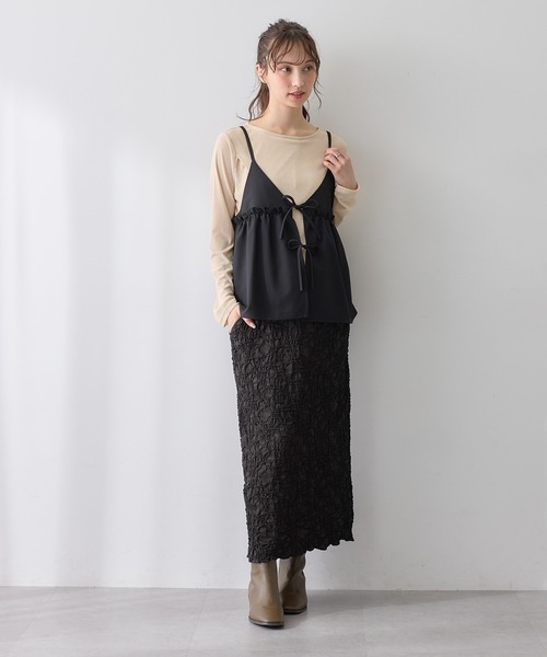 Rosemadame(ローズマダム)の「ふくれシャーリングスカート(マタニティ~産後)妊婦服 産前・産後対応(マタニティウェア/グッズ・レディース・ベージュ/モカ/ブラック・M/L/LL)」の6枚目の写真
