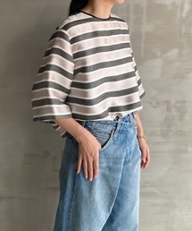 GLITTER STRIPE TEE BLOUSE