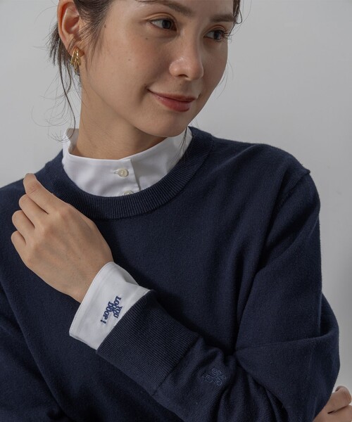 組曲(クミキョク)の「コットンカシミヤMIX刺繍入りニット(ニット/セーター・レディース・ライトグレー系/ネイビー系/レッド系・2/3)」の15枚目の写真