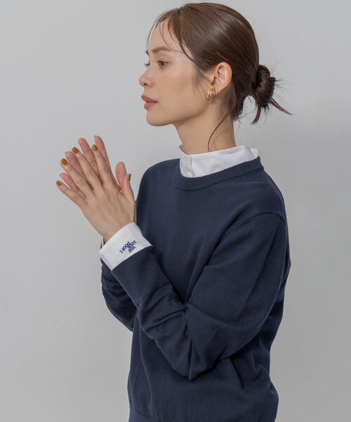 組曲(クミキョク)の「コットンカシミヤMIX刺繍入りニット(ニット/セーター・レディース・ライトグレー系/ネイビー系/レッド系・2/3)」の16枚目の写真