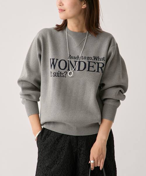 VERMEIL par iena(ヴェルメイユ パー イエナ) 長袖セーター レディース美品  グレー セール】LOGO Knit プルオーバー（ニット/セーター）｜VERMEIL par