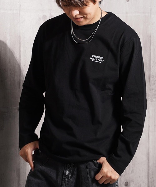 1111clothing（ワンフォークロージング）の「度詰め天竺 ロゴ ロングスリーブTシャツ / High-density jersey logo long-sleeved T-shirt（Tシャツ/カットソー・メンズ・ホワイト系1/ホワイト系2/ホワイト系3/ブラック系1/ブラック系2/ブラック系3・M/L）」の5枚目の写真