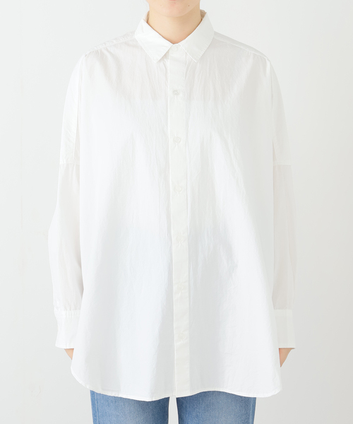 SLOBE IENAスローブイエナ　オーガンジーボートネックブラウス　シャツ　白 スローブ イエナ SLOBE IENA 23SS 美品 フリルピンタック