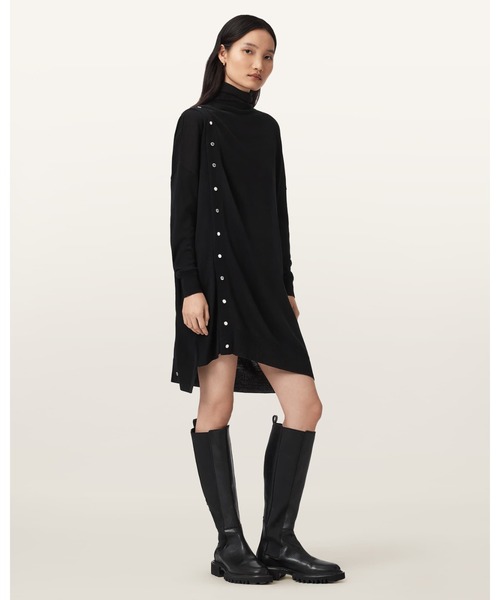 ALLSAINTS（オールセインツ）の「UMI WOOL BLEND DRESS | UMI ウール ブレンド ドレス・ワンピース（ワンピース・レディース・ブラック・S/M/XS/L）」の4枚目の写真