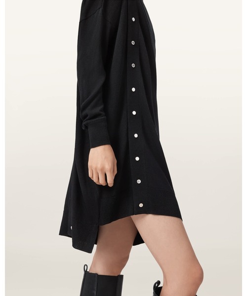 (取寄) オールセインツ レディース ウミ ドレス AllSaints women Umi Dress Black セール】UMI WOOL BLEND DRESS | UMI ウール ブレンド ドレス