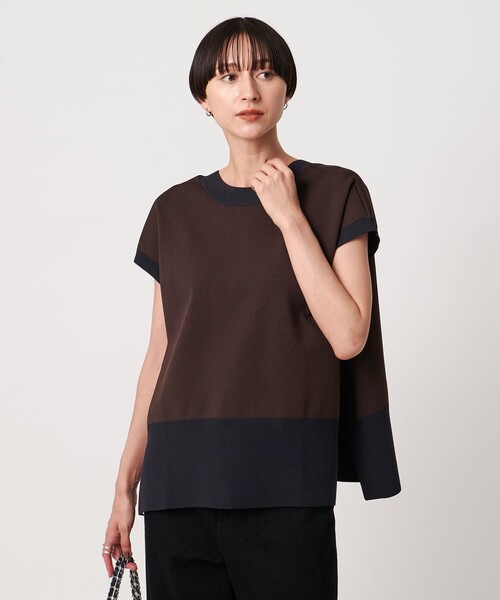 UNITED ARROWS（ユナイテッドアローズ）の「ミニマル 2WAY ベスト‐ウォッシャブル‐（ニット/セーター・レディース・ブラック/ダークブラウン/ベージュ・FREE）」の4枚目の写真