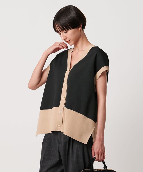 UNITED ARROWS（ユナイテッドアローズ）の「ミニマル 2WAY ベスト‐ウォッシャブル‐（ニット/セーター・レディース・ブラック/ダークブラウン/ベージュ・FREE）」の21枚目の写真