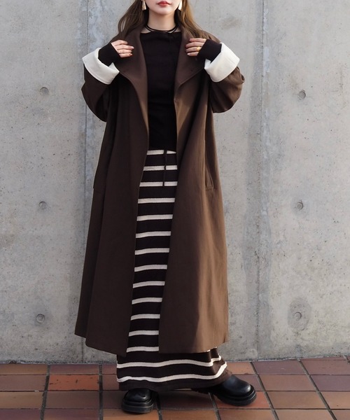 border long knit skirt /配色ボーダーロングニットスカート（スカート