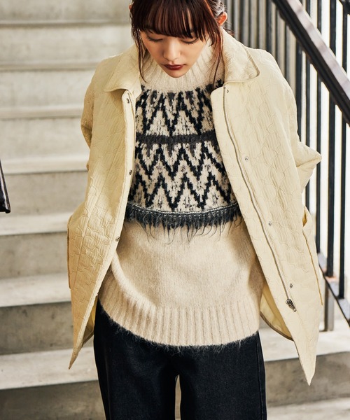 mysty woman(ミスティウーマン)の「3WAYキルティングブルゾン 582490(ブルゾン・レディース・アイボリー/ブラック/ブラウン・FREE)」の2枚目の写真