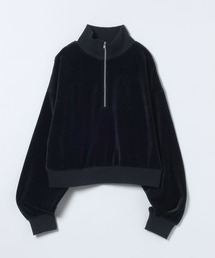 ENOF ベロア ハーフジップ プルオーバー 黒 HARE（ハレ）の「ベロアハーフZIPプルオーバー（）」 - WEAR