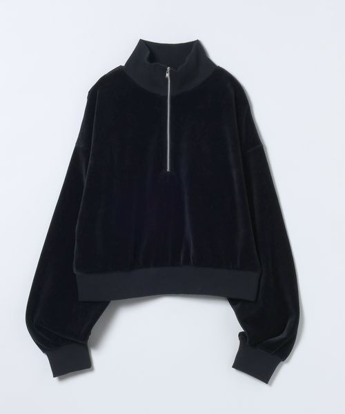 JEANASIS（ジーナシス）の「ハーフZIPショートプルオーバー/599189（スウェット・レディース・オフホワイト/ネイビー/ブラック・FREE）」の3枚目の写真