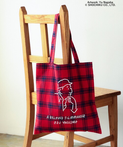 小津安二郎監督 / イラストトートバッグ チェック（トートバッグ