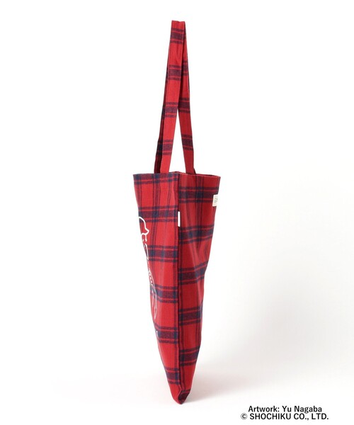 BEAMS JAPAN（ビームス　ジャパン）の「小津安二郎監督 / イラストトートバッグ チェック（トートバッグ・レディース・レッド・ONE SIZE）」の5枚目の写真