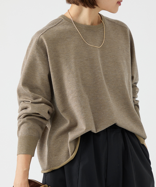 IENA(イエナ)の「《追加3》LEVITAコットンプルオーバー(ニット/セーター・レディース・ライトグレー/ブラウン/ベージュ系その他・FREE)」の3枚目の写真